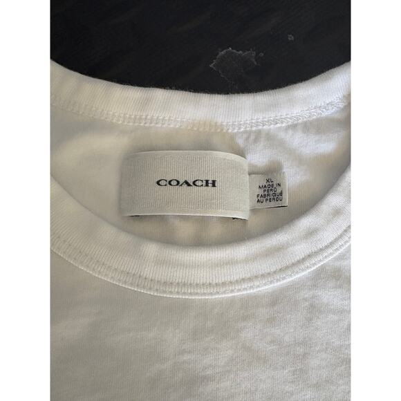 Coach White Cotton Tee with Signature Tan Pocket – Men’s Size XL - Picture 4 of 6